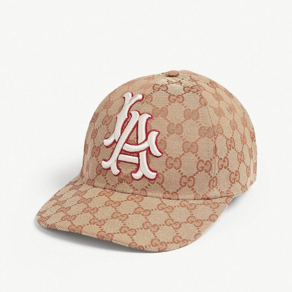 NWT Gucci MLB Dodgers GG Canvas Baseball Cap Beige Size 57-61cm